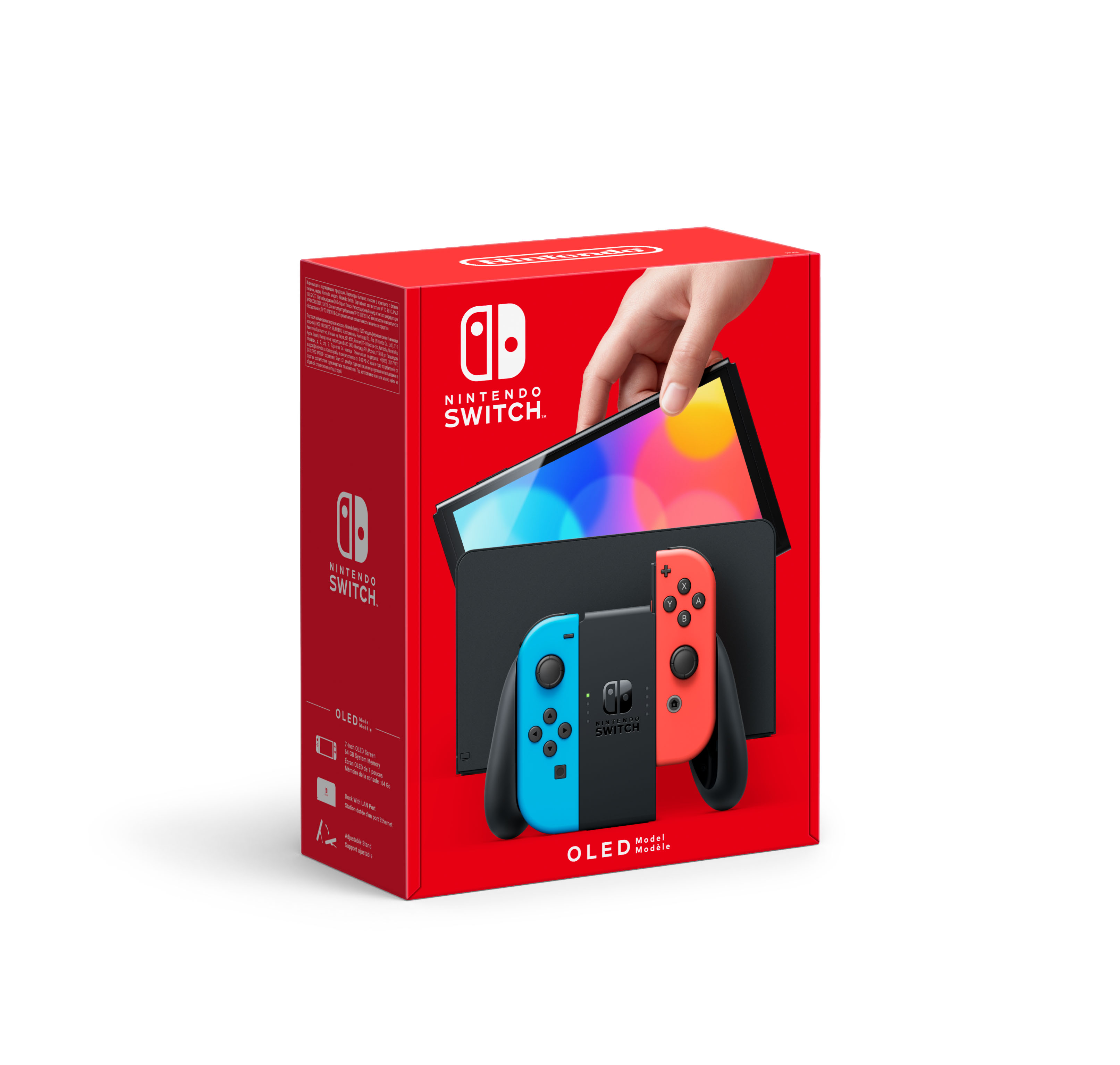 Nintendo Switch (OLED-модель) неоновая синяя / неоновая красная
