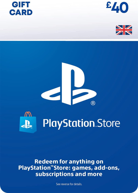 Карта пополнения кошелька PlayStation Store 40 Фунтов Для Великобритании PSN UK