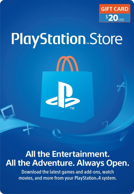 Карта пополнения кошелька PlayStation Store 20 долларов (Цифровой Код) Для США (PSN)