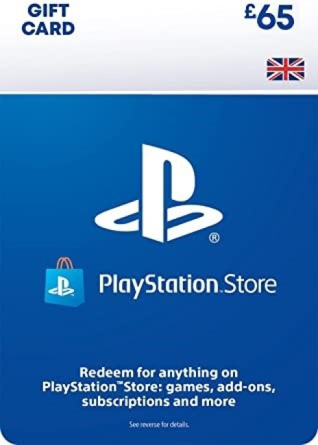 Карта пополнения кошелька PlayStation Store 65 Фунтов (Цифровой Код) Великобритания