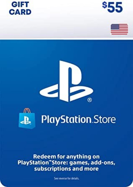 Карта пополнения кошелька PlayStation Store 55 долларов (Цифровой Код) Для США (PSN)