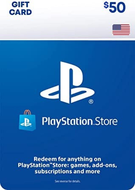 Карта пополнения кошелька PlayStation Store 50 долларов (Цифровой Код) Для США (PSN)