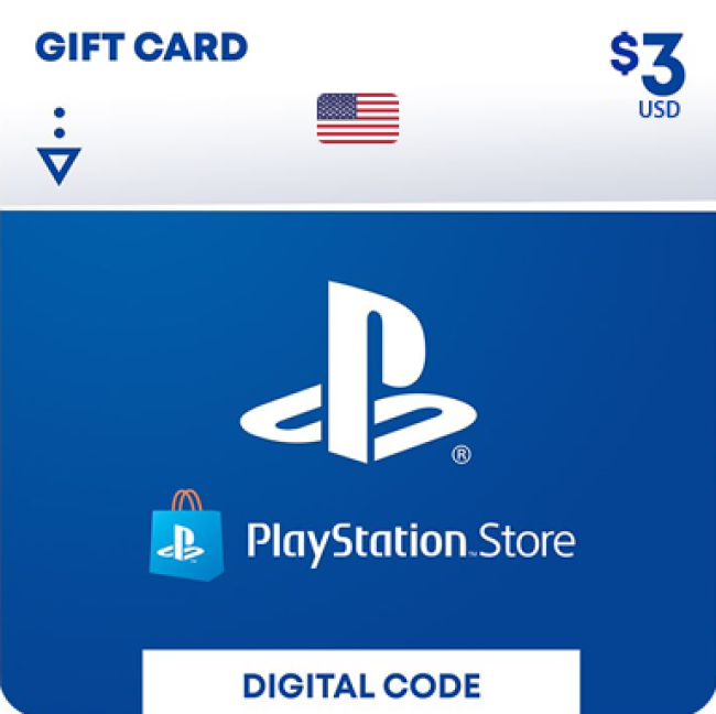 Карта пополнения кошелька PlayStation Store 3 Доллара (Цифровой Код) США