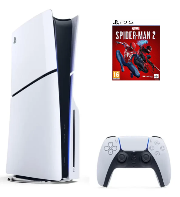 Игровая приставка Sony Playstation 5 Slim (с дисководом) + Spider-Man 2 (диск)