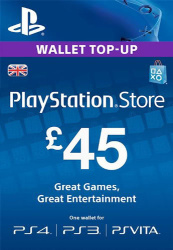 Карта пополнения кошелька PlayStation Store 45 Фунтов Для Великобритании PSN UK